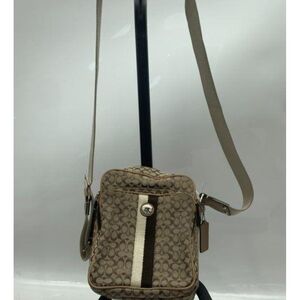 Coach Tan and Brown Shoulder Bag